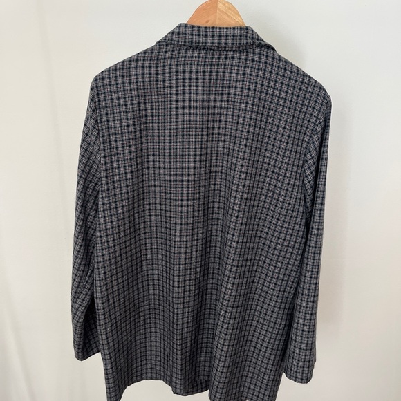 Vintage Black and Gray Joanna Checkered Plaid Blazer Large - Picture 5 of 5